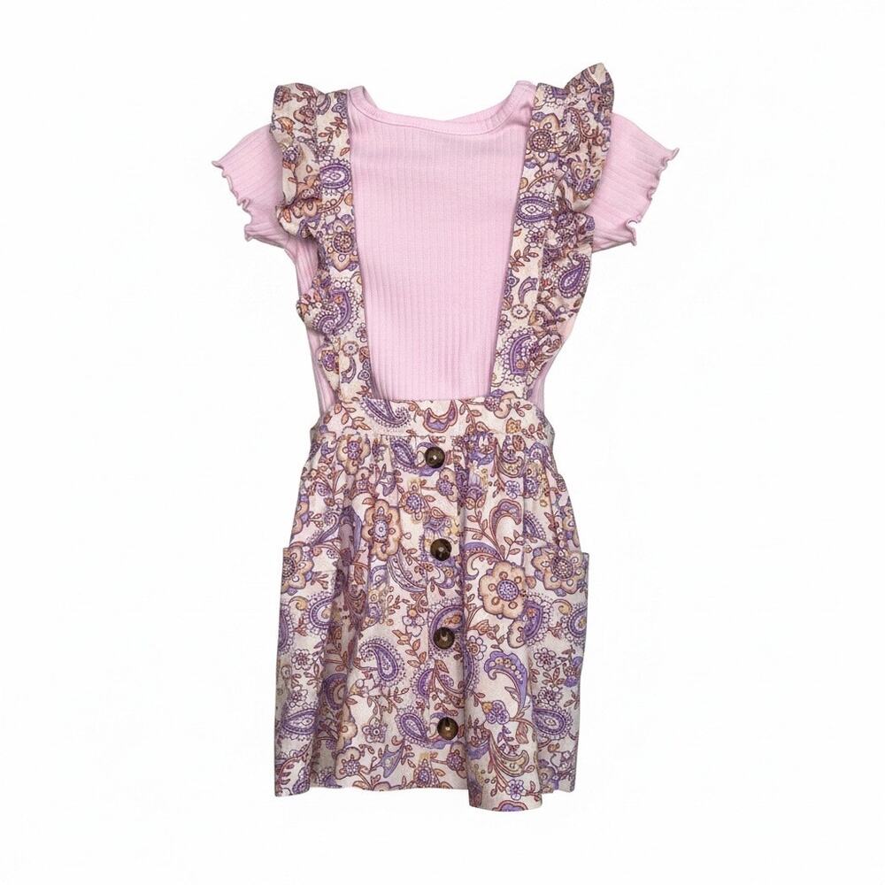 Wonder Nation Toddler Girls Pink Floral Paisley Jumper Set Size 2T